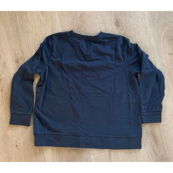 LL Bean athletic blue crewneck, large- embroidered - Picture 3 of 3